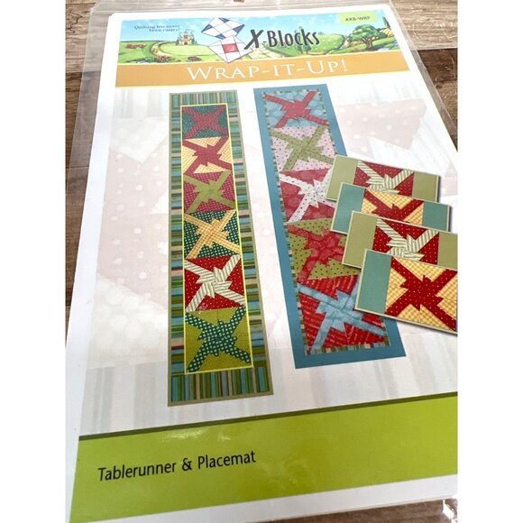 X-Blocks Wrap-It-Up Pattern For Tablerunner & Placemat Quilting Project - Picture 2 of 2